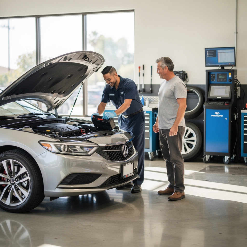 Fernando's Smog Check professional mechanic performing honest auto repair and smog check services in Goleta